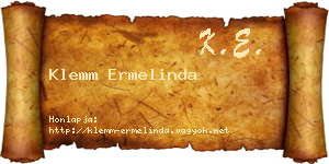 Klemm Ermelinda névjegykártya